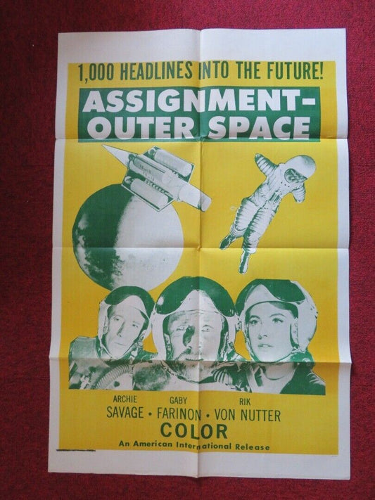 ASSIGNMENT OUTER SPACE FOLDED US ONE SHEET POSTER RIK VAN NUTTER 1960 - Rendezvous Cinema