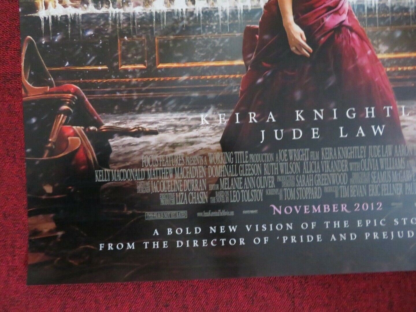 ANNA KARENINA US ONE SHEET ROLLED POSTER KEIRA KNIGHTLEY JUDE LAW 2012 - Rendezvous Cinema