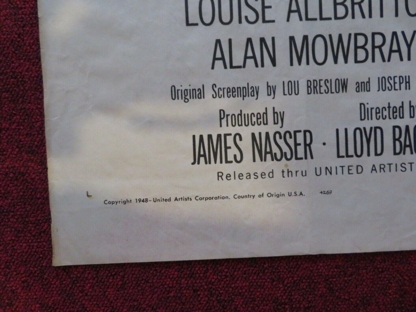 AN INNOCENT AFFAIR FOLDED US ONE SHEET POSTER FRED MACMURRAY M CARROLL 1948 - Rendezvous Cinema