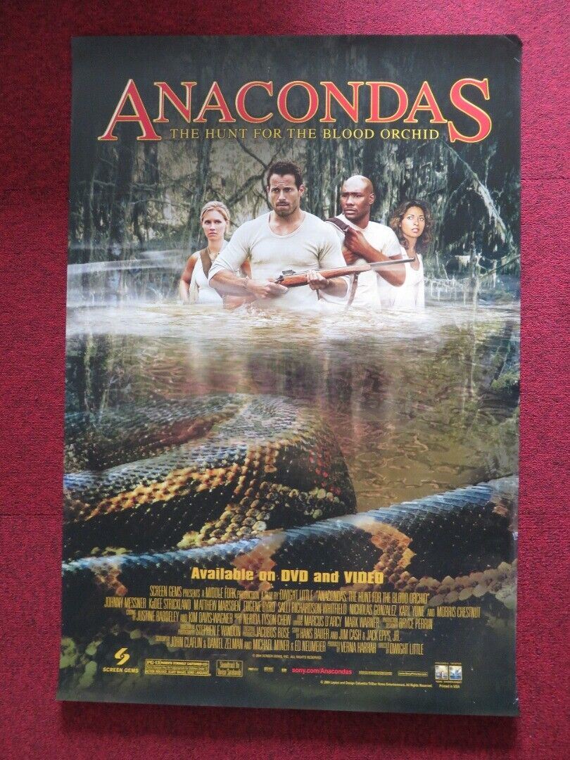 ANACONDAS THE HUNT FOR THE BLOOD ORCHID VHS DVD US ONE SHEET POSTER ROLLED 2004 - Rendezvous Cinema