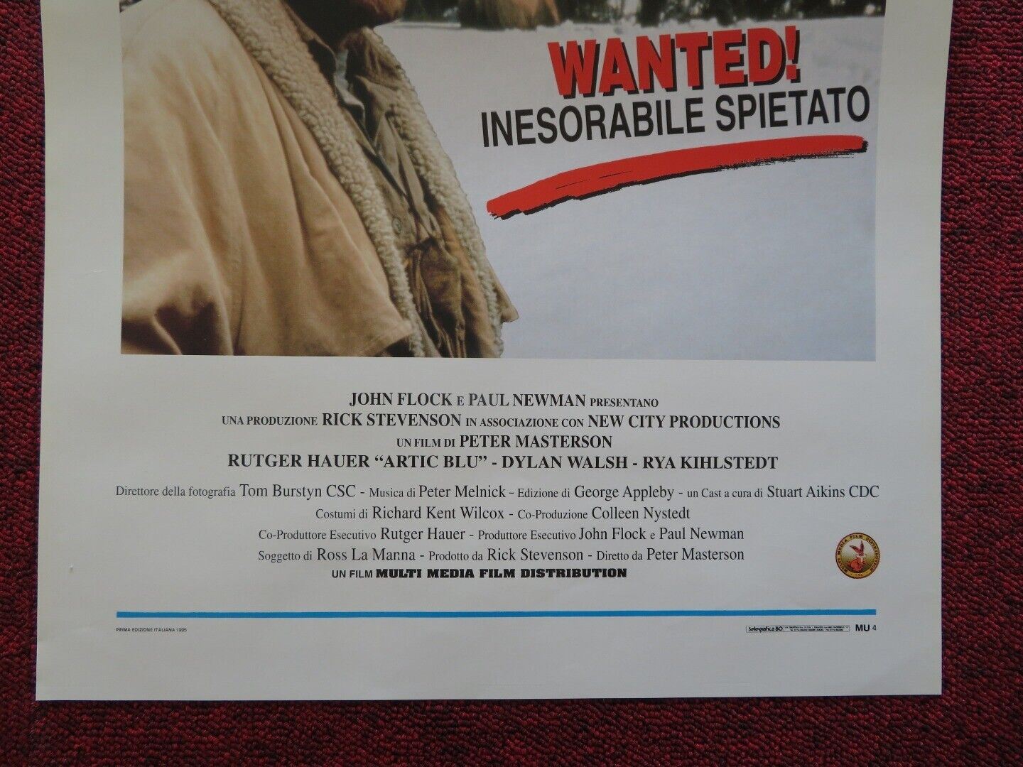 ARTIC BLU / arctic blue ITALIAN LOCANDINA (27.5"x13") POSTER RUTGER 1995 - Rendezvous Cinema