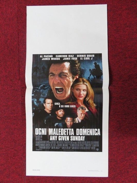 ANY GIVEN SUNDAY ITALIAN LOCANDINA (27.5"x13") POSTER A PACINO C DIAZ 1999 - Rendezvous Cinema