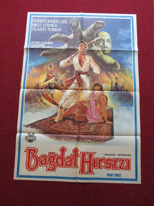 ARABIAN ADVENTURE FOLDED TURKISH ONE SHEET POSTER CHRISTOPHER LEE PETER CUSHING - Rendezvous Cinema