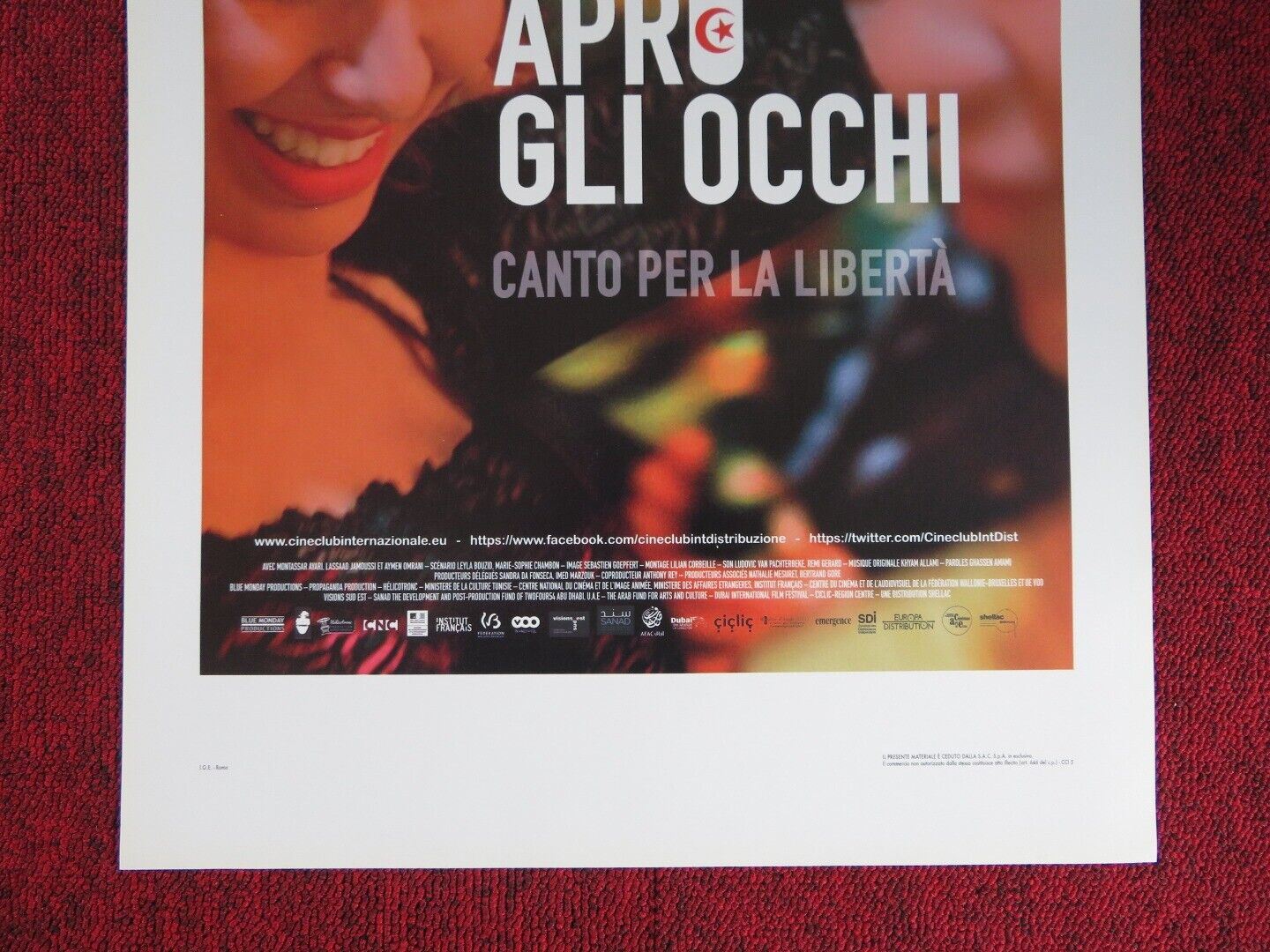 AS I OPEN MY EYES ITALIAN LOCANDINA (27.5"x13") POSTER LEYLA BOUZID 2015 - Rendezvous Cinema