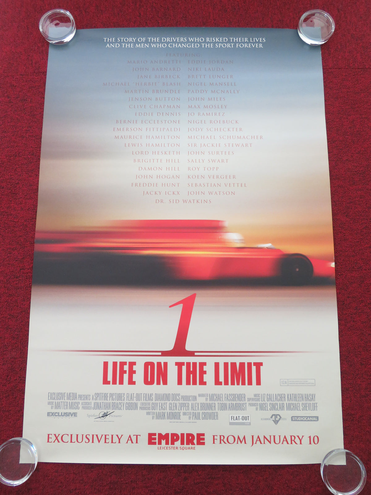 1 US One Sheet Rolled Poster Michael Fassbender Lewis Hamilton 2013