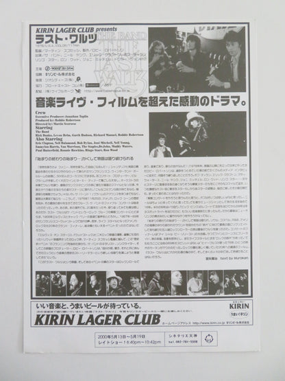 The Last Waltz Japanese Chirashi (B5) Poster The Band Rick Danko R2023
