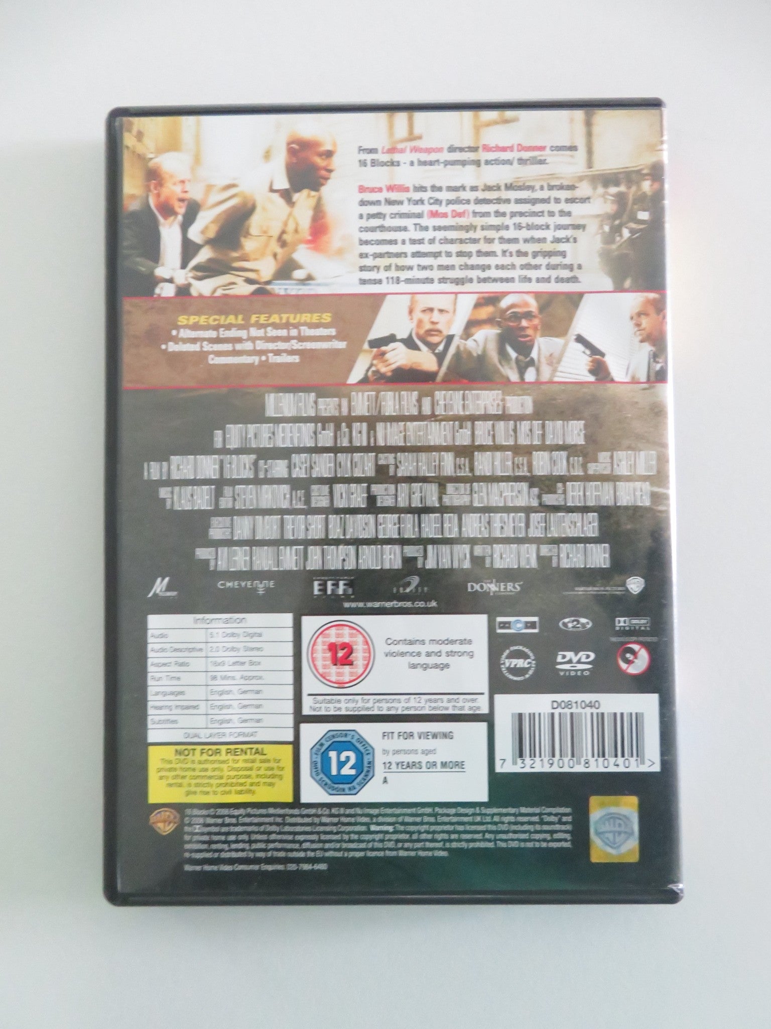 16 BLOCKS (DVD) BRUCE WILLIS MOS DEF 2006 REGION 2 Movie posters