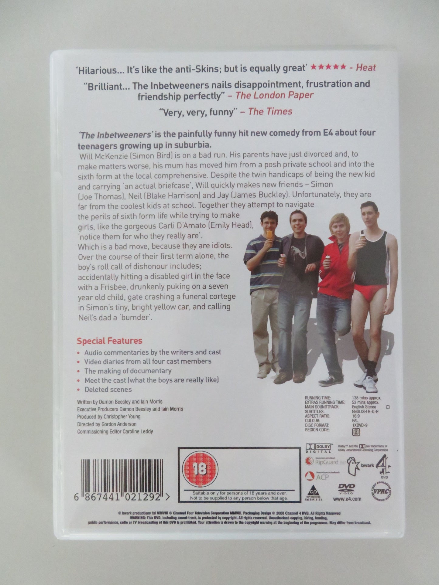 The Inbetweeners Series 1, 2 & 3 (DVD BoxSet) Simon Bird J.Buckley 2008 Region 2