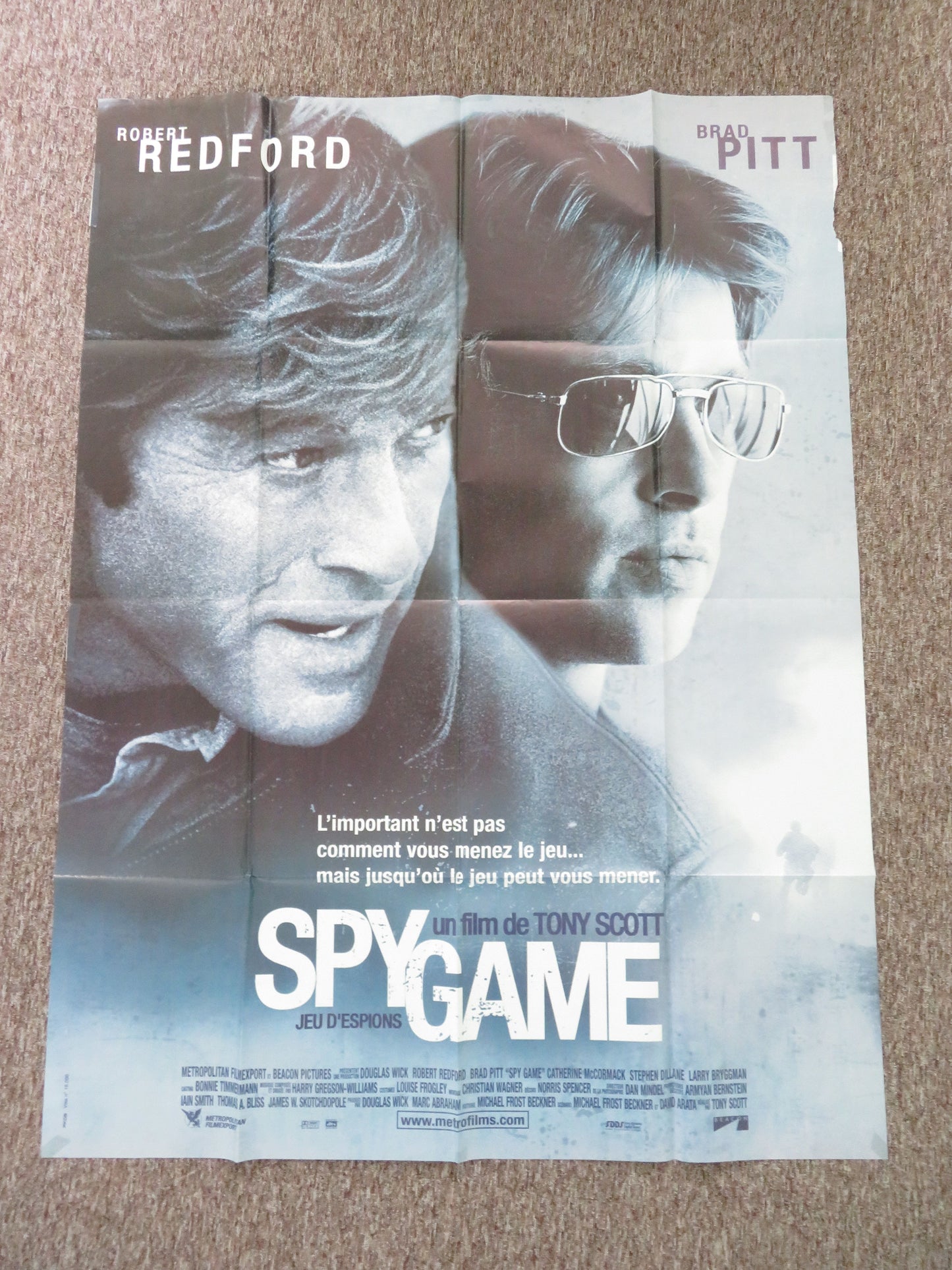 Spy Game French Grande Poster Robert Redford Brad Pitt 2001