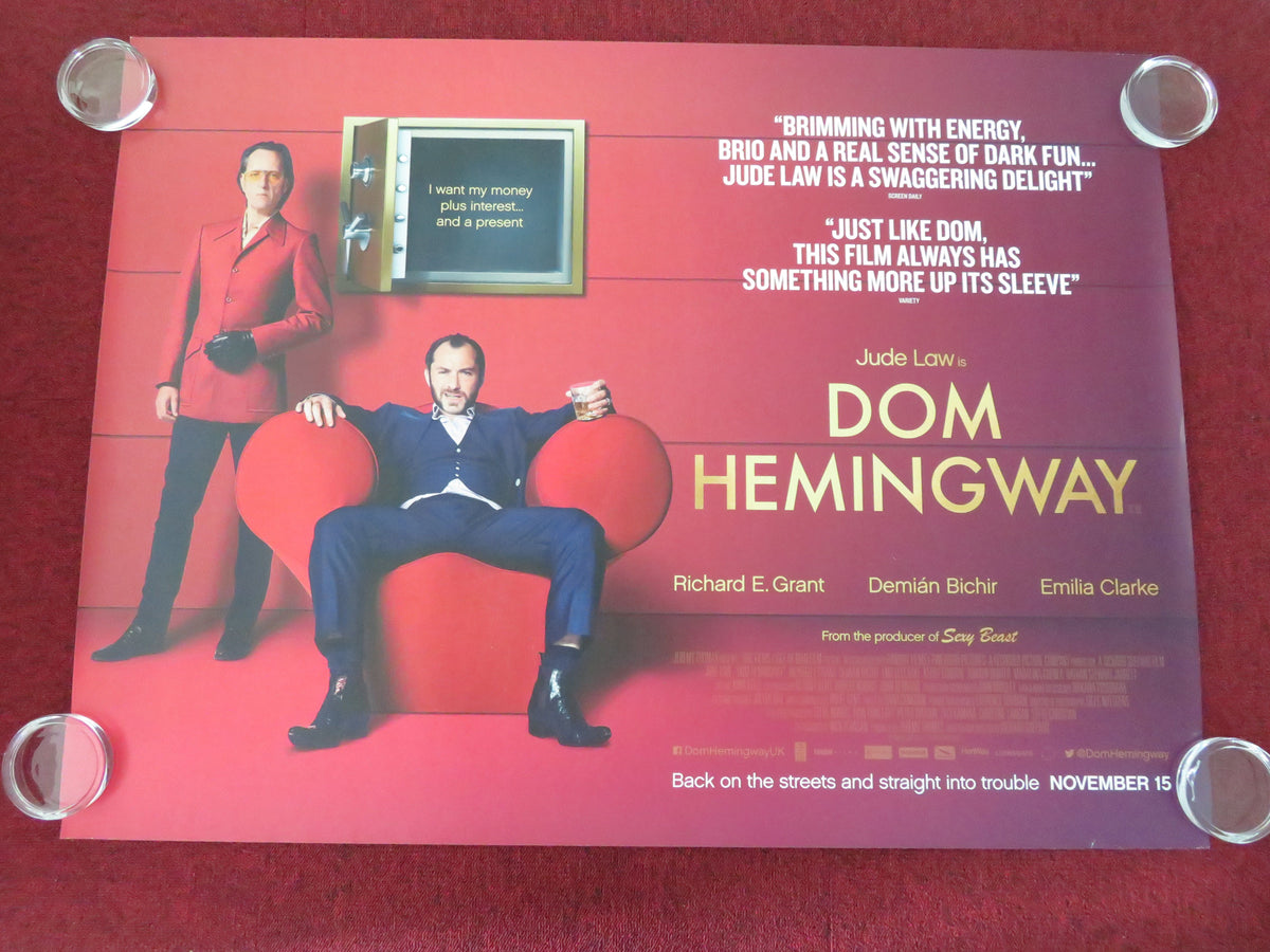 Dom Hemingway UK Quad Rolled Poster Jude Law Richard E. Grant 2013