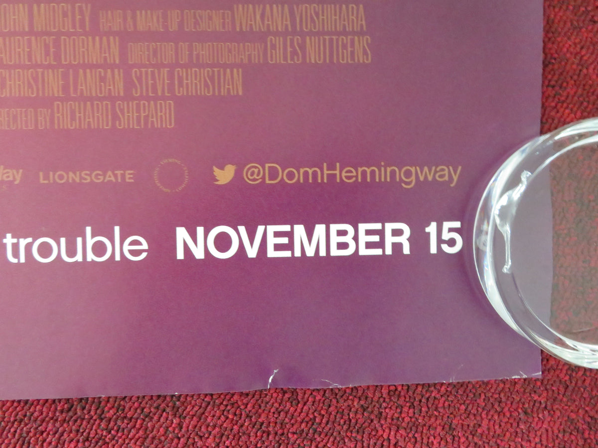 Dom Hemingway UK Quad Rolled Poster Jude Law Richard E. Grant 2013