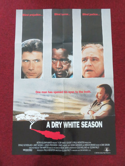 A Dry White Season Folded US One Sheet Poster Donald Sutherland M. Brando 1989
