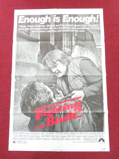 Fighting Back Folded US One Sheet Poster Tom Skerritt Patti LuPone 1982