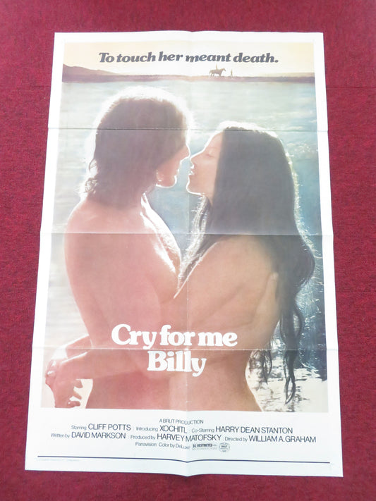 Cry for Me Billy Folded US One Sheet Poster Cliff Potts, Harry Dean Stanton 1972