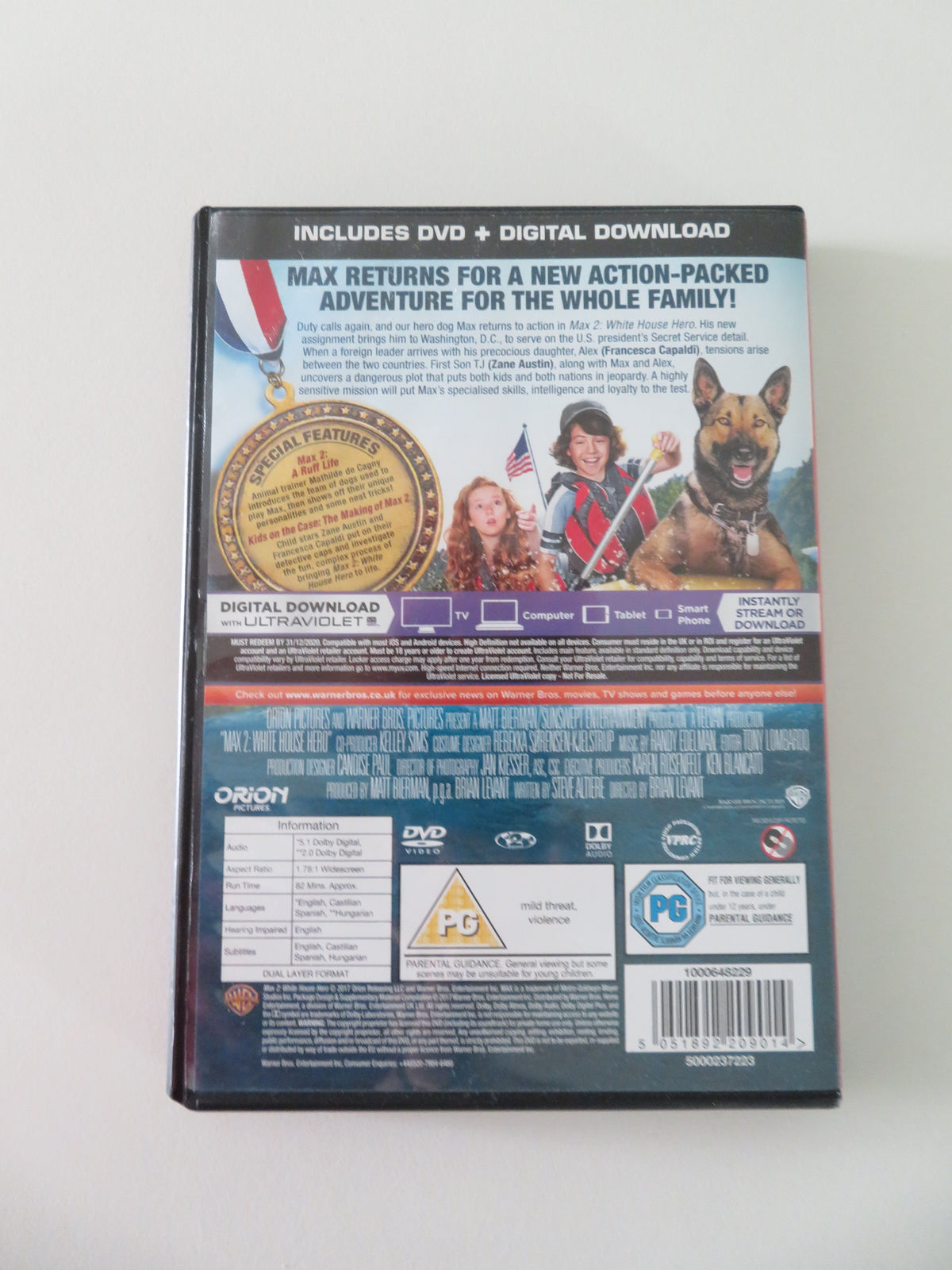 Max 2: White House Hero Zane Austin, Francesca Capaldi (DVD) 2017 Region 2