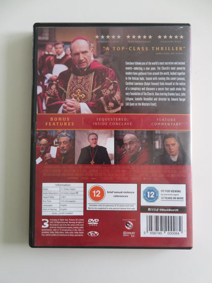 Conclave (DVD) Ralph Fiennes Stanley Tucci John Lithgow 2024 Region 2
