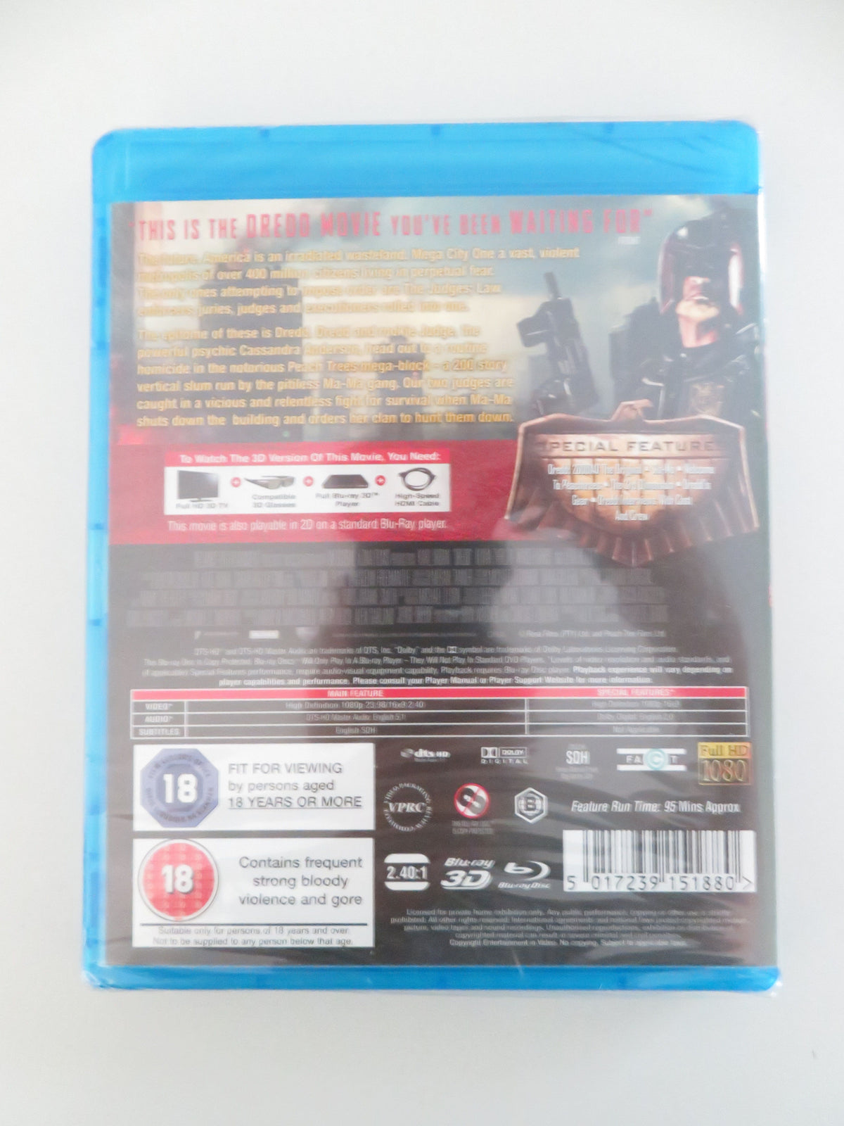 Dredd (BLU-RAY) Karl Urban Olivia Thirlby Lena Headey 2012 Region B