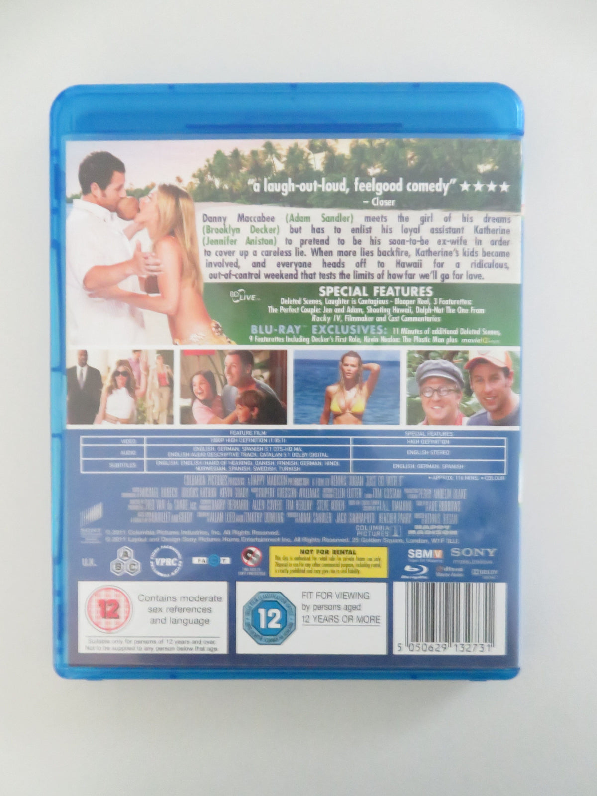 Just Go with It (BLU-RAY) Adam Sandler Jennifer Aniston 2011 Region A, B, C