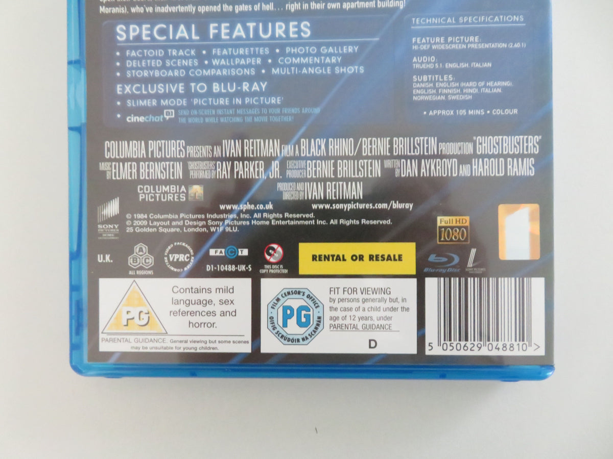 Ghostbusters (BLU-RAY) Bill Murray Dan Aykroyd Rick Moranis 1984 Region A,B,C