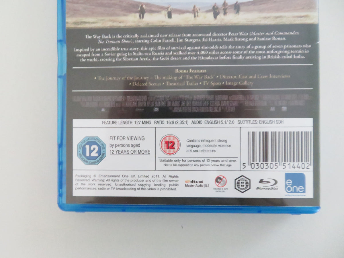 The Way Back (BLU-RAY) Jim Sturgess Ed Harris Colin Farrell 2011 Region B