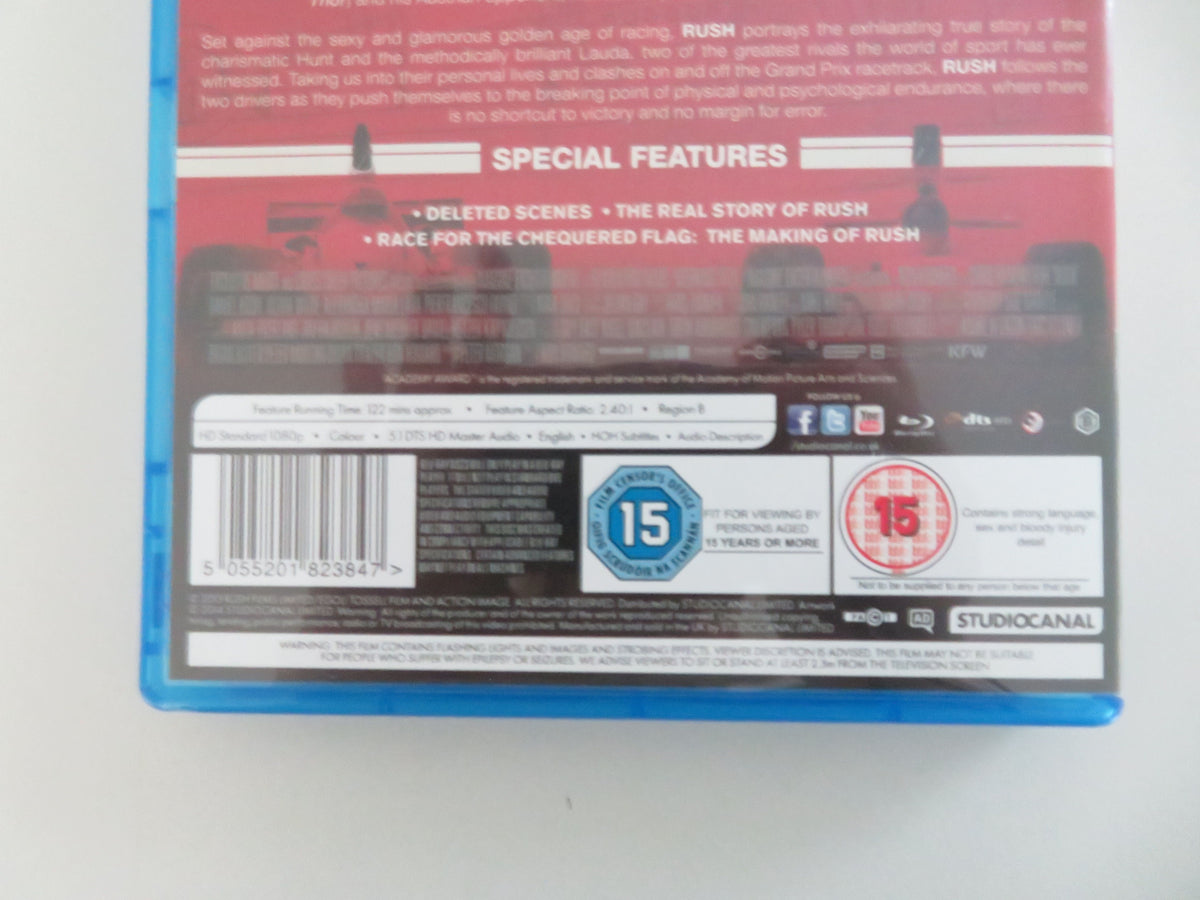 Rush (BLU-RAY) Chris Hemsworth Daniel Bruhl 2013 Region B