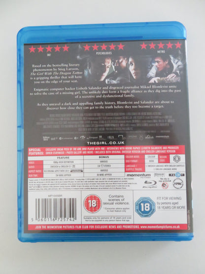 The Girl with the Dragon Tattoo (BLU-RAY) Noomi Rapace 2009 Region B