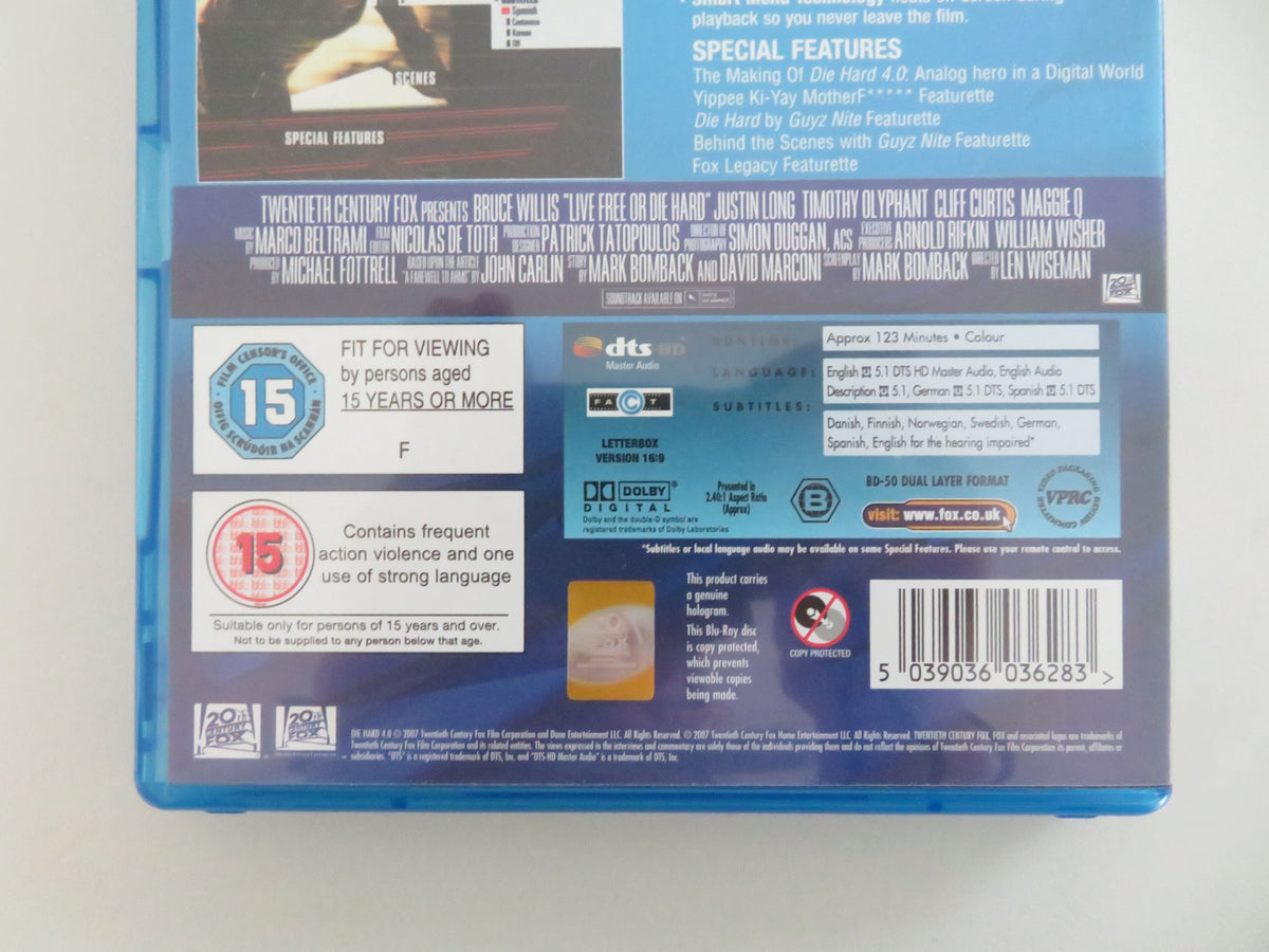 Die Hard 4.0 (BLU-RAY) Bruce Willis Timothy Olyphant 2007 Region B