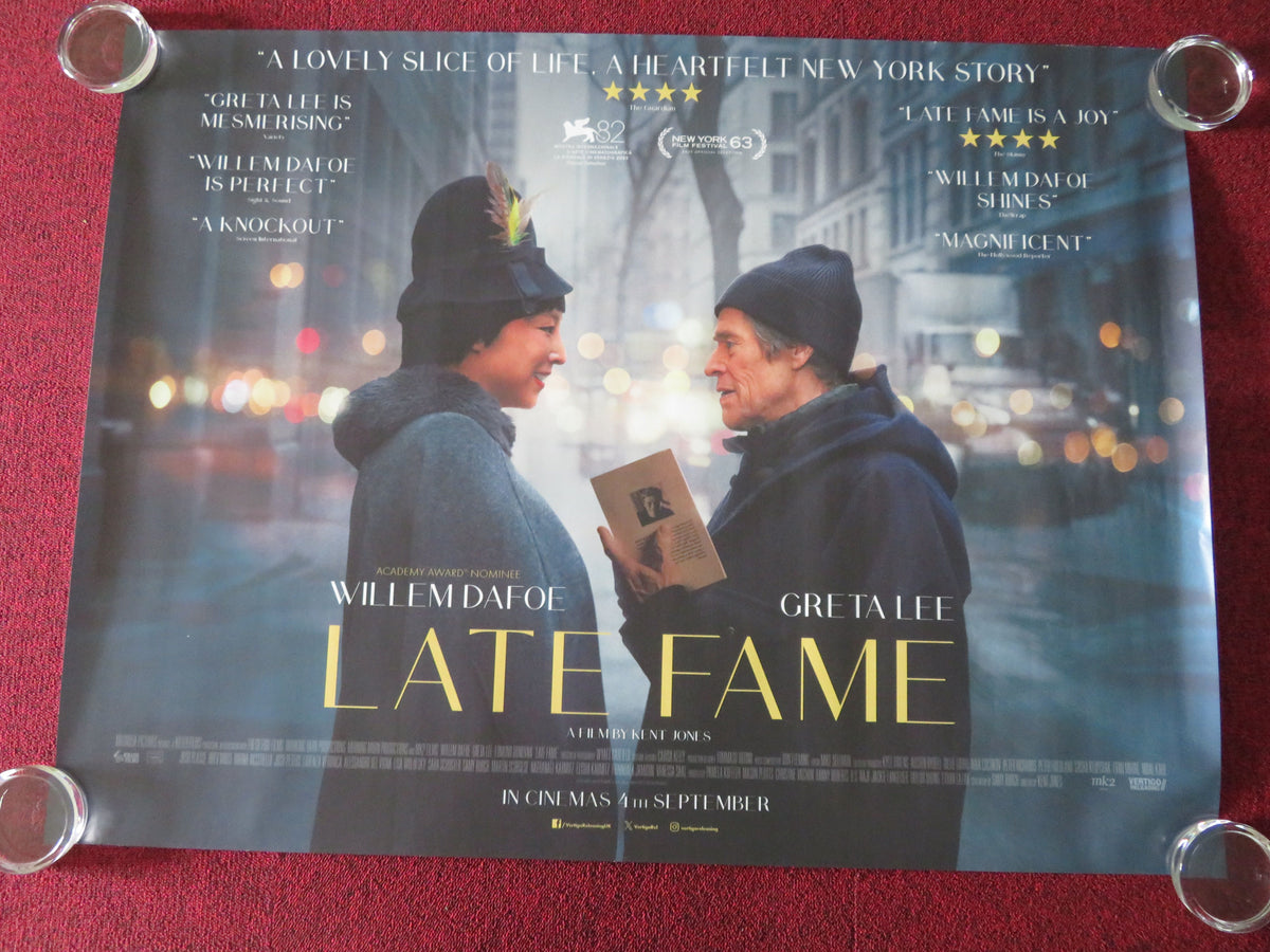 Late Fame UK Quad Rolled Poster Willem Dafoe Greta Lee Edmund Donovan 2026