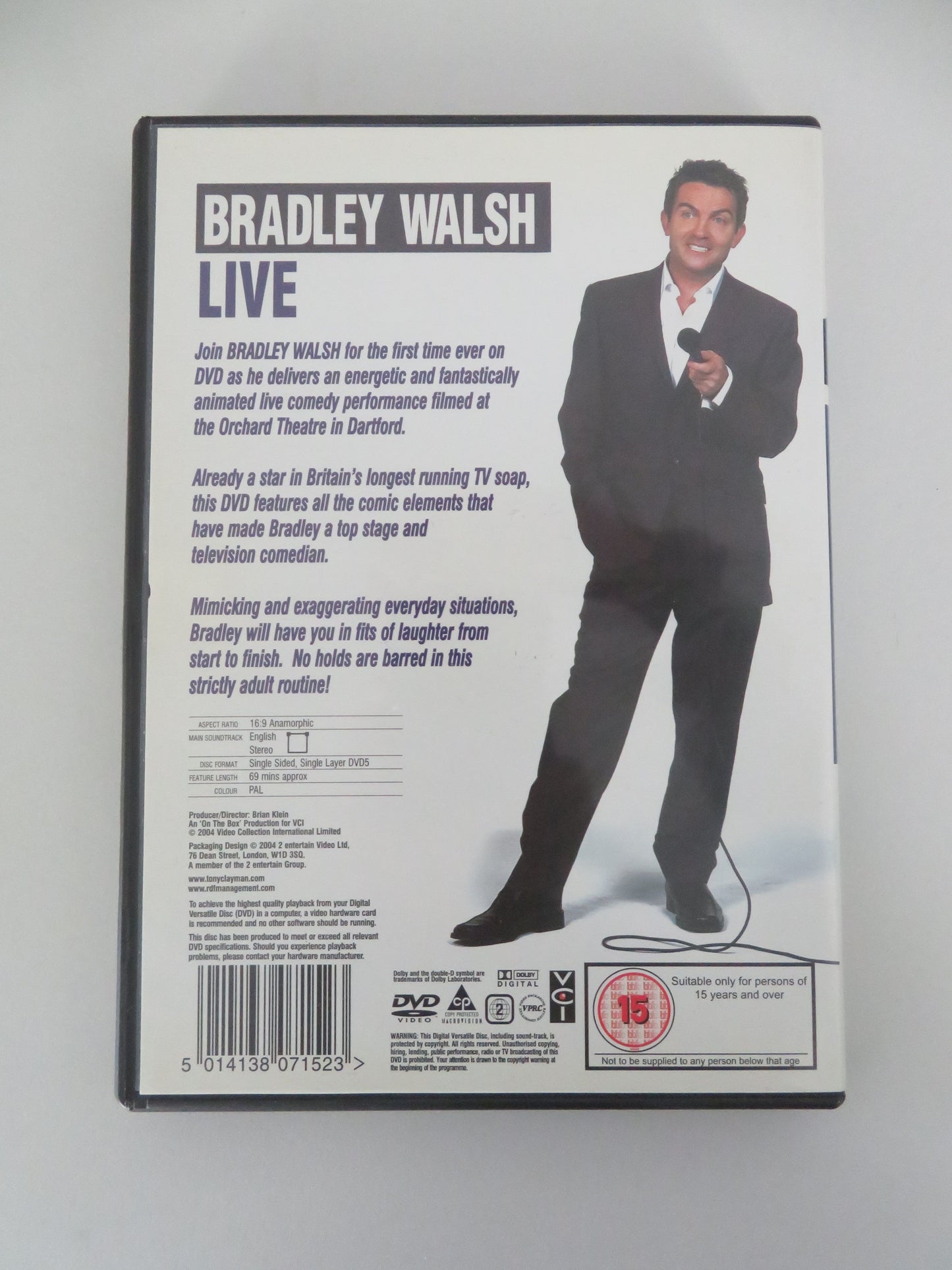 Bradley Walsh Live (DVD) Bradley Walsh 2004 Region 2