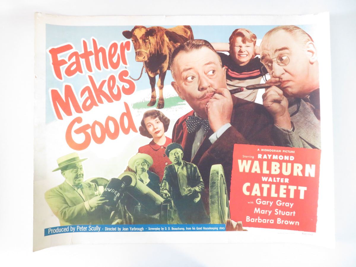 Father Makes Good US Half Sheet (22"x 28") Poster Raymond Walburn 1950