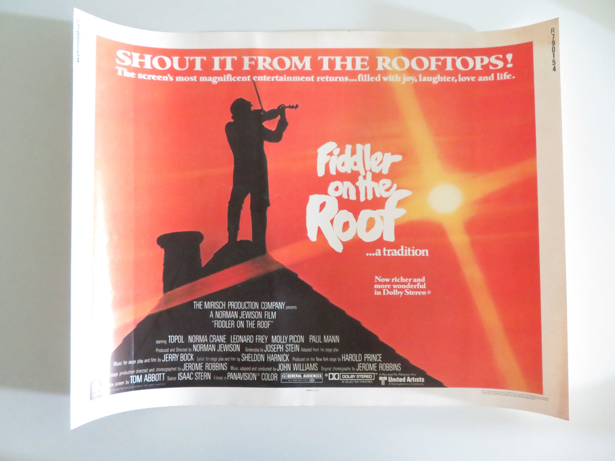 Fiddler on the Roof US Half Sheet (22"x 28") Poster Topol Norma Crane R1979