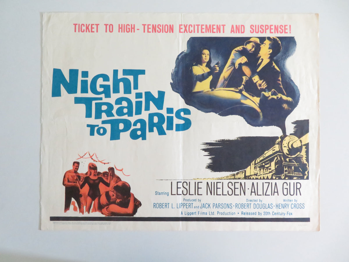 Night Train to Paris US Half Sheet (22"x 28") Poster Leslie Nielsen A. Gur 1964