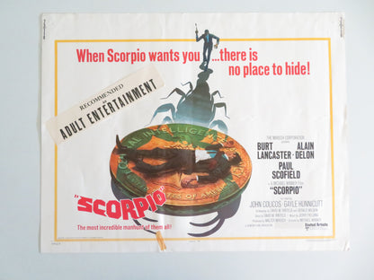 Scorpio -Style B US Half Sheet (22"x 28") Poster Burt Lancaster Alain Delon 1973