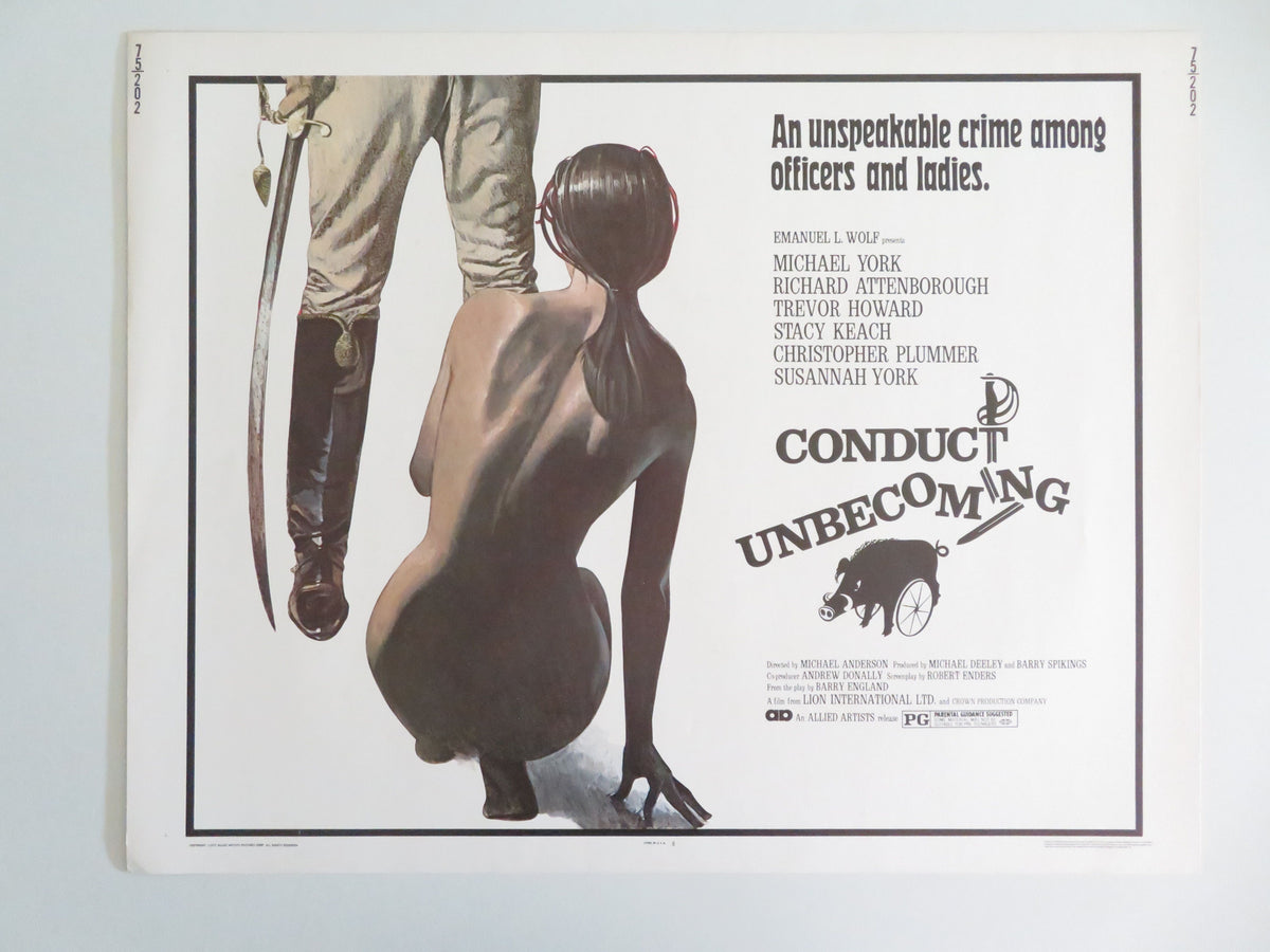 Conduct Unbecoming US Half Sheet (22"x 28") Poster Michael York 1975