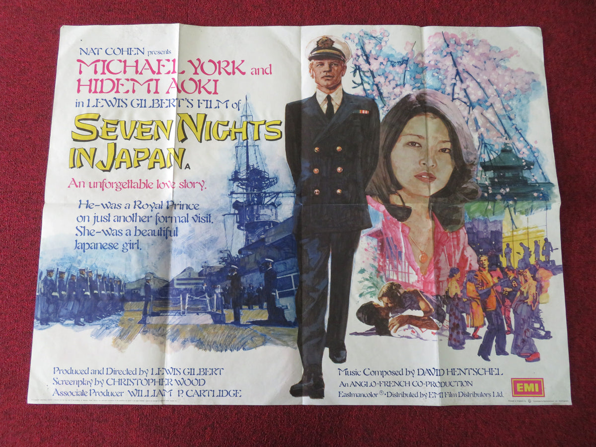 Seven Nights in Japan UK Quad Poster Folded Michael York Hidemi Aoki 1976