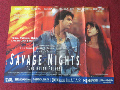 Savage Nights UK Quad Poster Folded Cyril Collard Romane Bohringer 1993