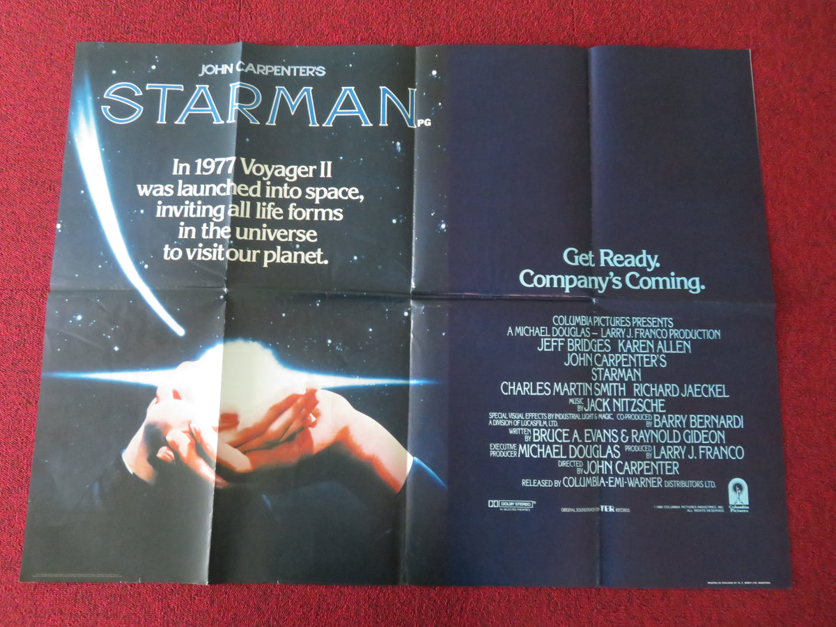 Starman UK Quad Poster Folded Jeff Bridges Karen Allen Charles Martin Smith 1984