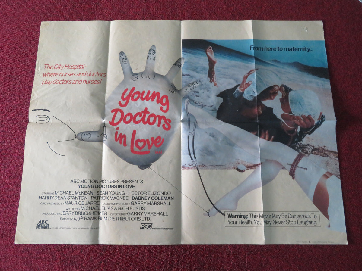 Young Doctors in Love UK Quad Poster Folded Michael McKean Sean Young 1982