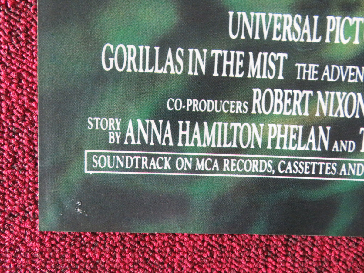 Gorillas in the Mist UK Quad Poster Folded Sigourney Weaver Bryan Brown 1988