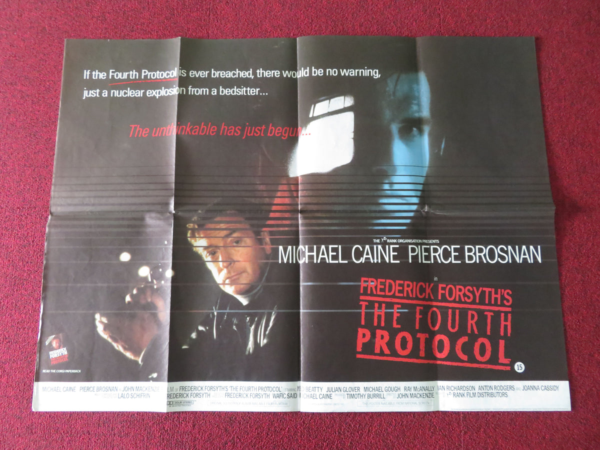 The Fourth Protocol UK Quad Poster Folded Michael Caine Pierce Brosnan 1987
