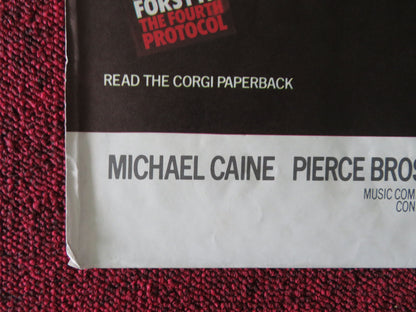 The Fourth Protocol UK Quad Poster Folded Michael Caine Pierce Brosnan 1987