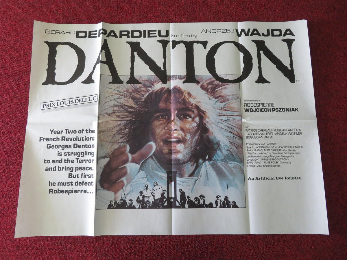 Danton UK Quad Poster Folded Gérard Depardieu Wojciech Pszoniak Anne Alvaro 1983