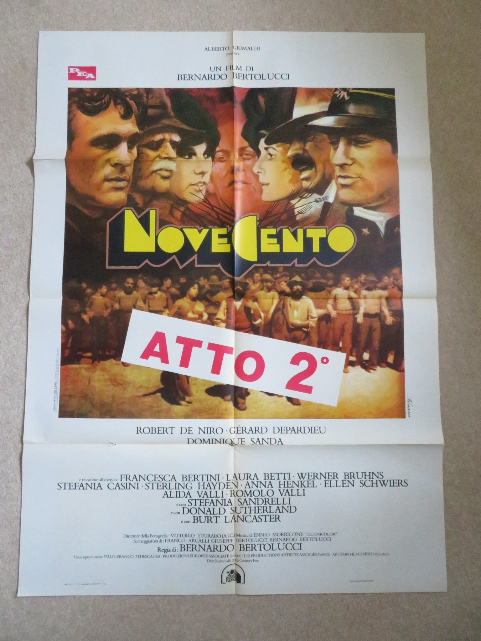 1900 ITALIAN 2 FOGLIO POSTER ROBERT DE NIRO GERARD DEPARDIEU 1976 - Rendezvous Cinema