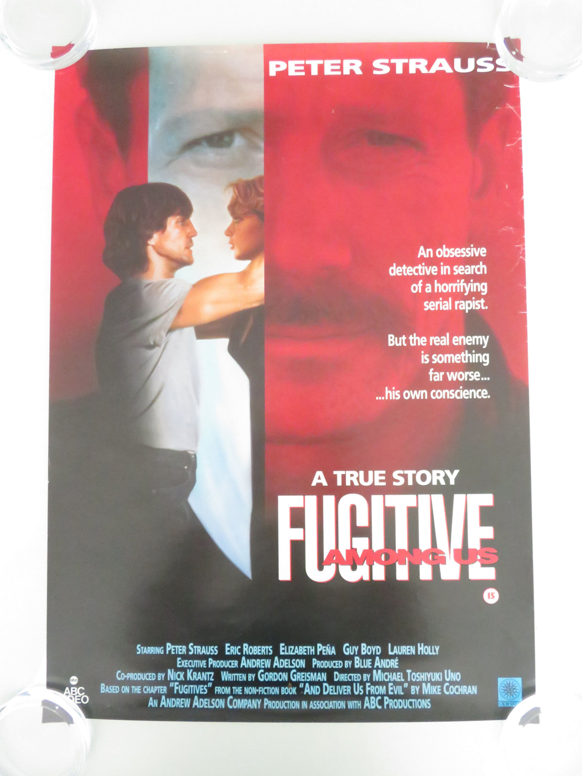 Fugitive Among Us VHS Video Poster Eric Roberts Elizabeth Peña 1992