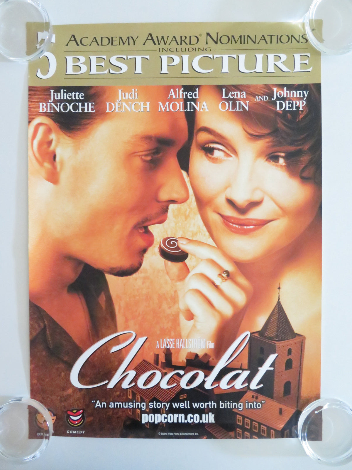Chocolat VHS Video Poster Juliette Binoche Johnny Depp Dench 2000