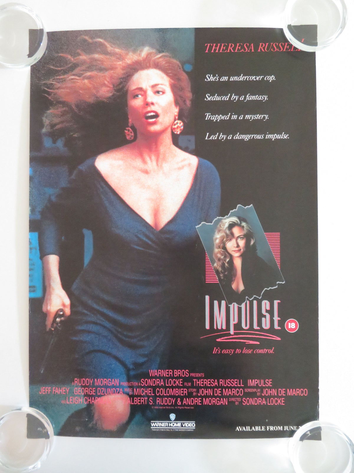 Impulse VHS Video Poster Theresa Russell Jeff Fahey 1990