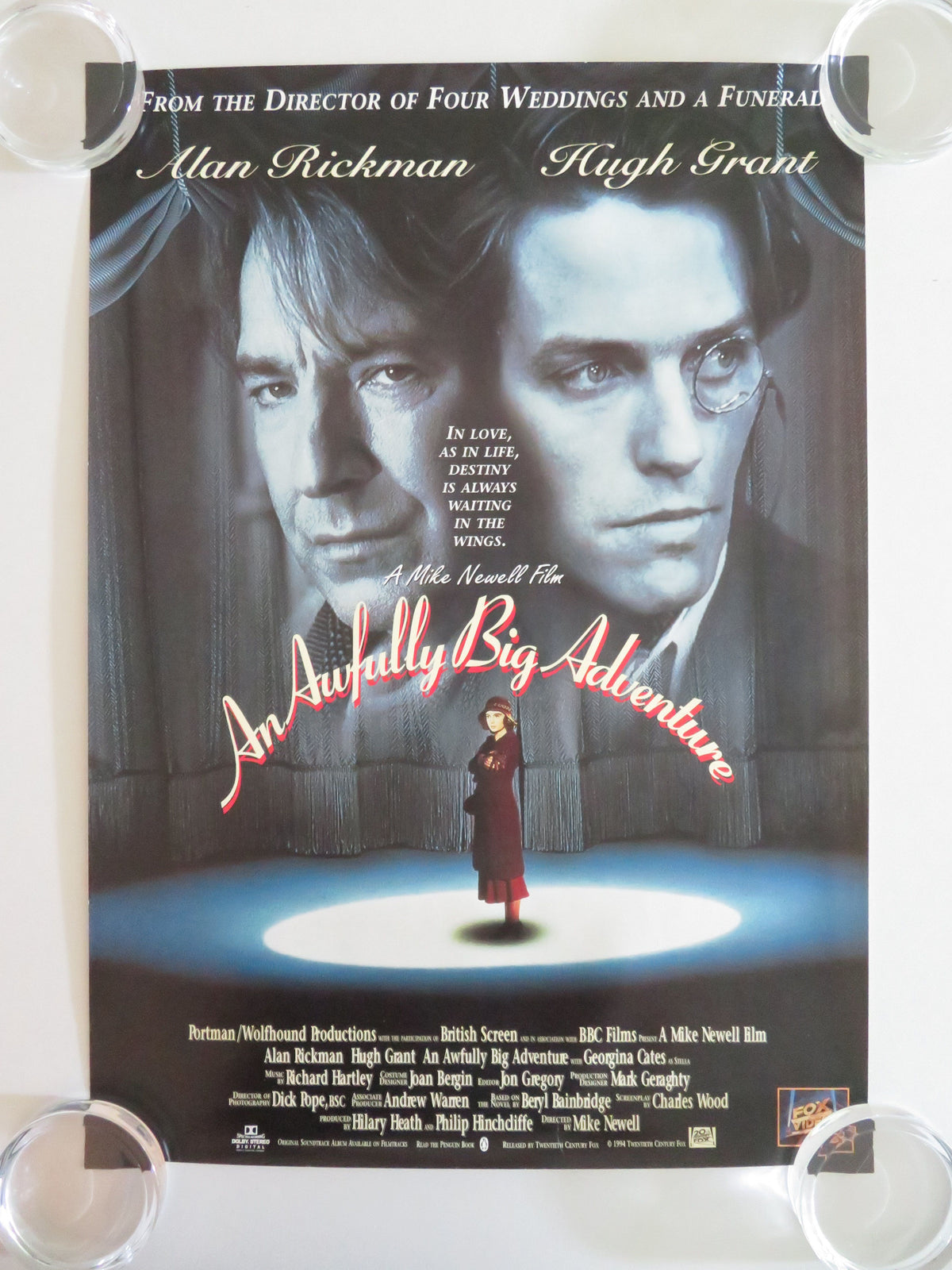 An Awfully Big Adventure VHS Video Poster Hugh Grant Alan Rickman 1995