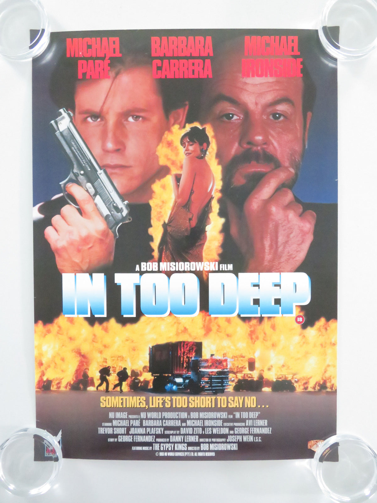 In Too Deep VHS Video Poster Michael Paré Barbara Carrera 1993