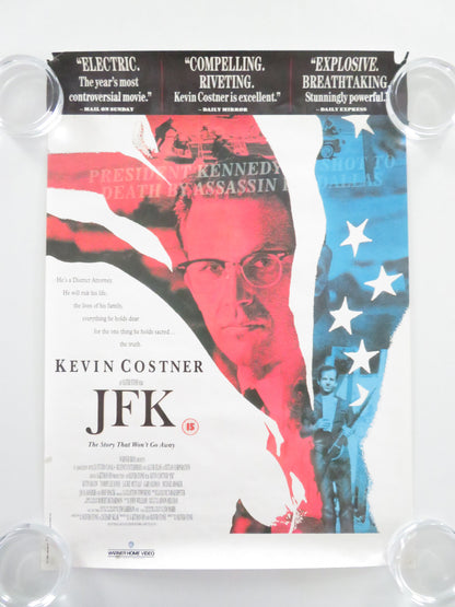 JFK VHS Video Poster Kevin Costner Gary Oldman Jack Lemmon 1991