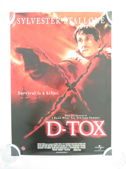 D-Tox VHS Video Poster Sylvester Stallone Charles S. Dutton 2002